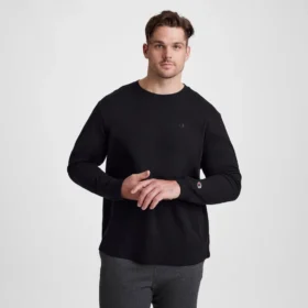 Klasik Uzun Kollu Tişört, İşlemeli C Logo - Büyük ve Uzun Boy