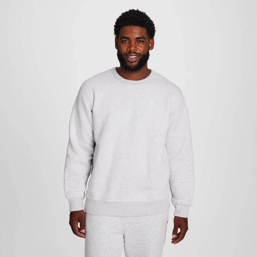 Powerblend Bisiklet Yaka Sweatshirt, C Logo - Büyük ve Uzun Boy