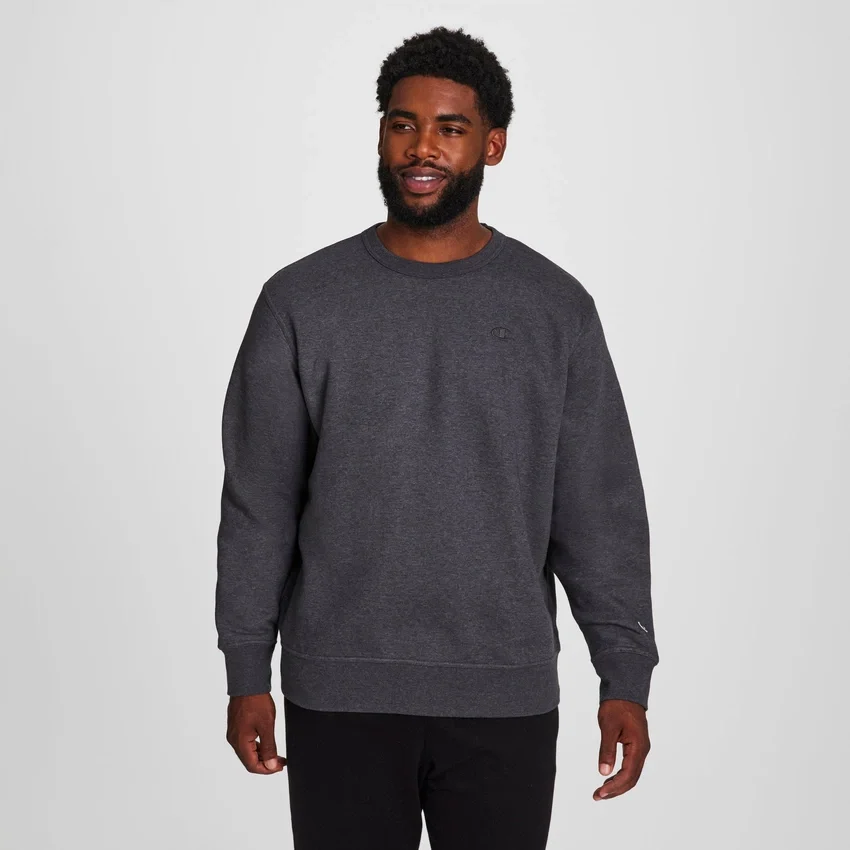 Powerblend Bisiklet Yaka Sweatshirt, C Logo - Büyük ve Uzun Boy