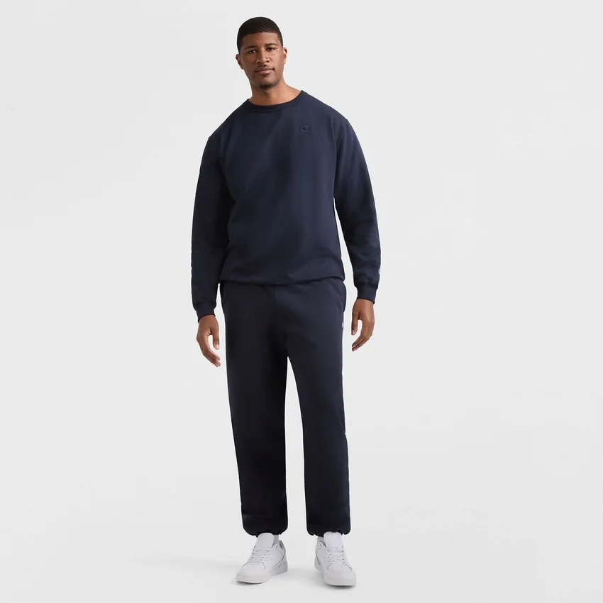Powerblend Bisiklet Yaka Sweatshirt, C Logo - Büyük ve Uzun Boy
