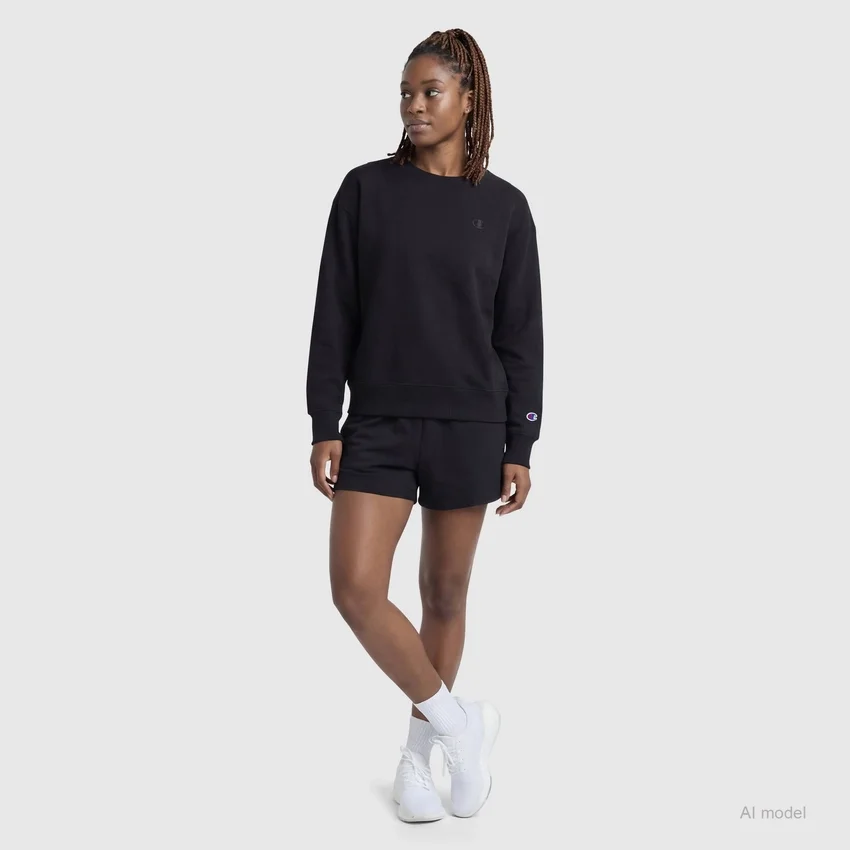 Powerblend Bisiklet Yaka Sweatshirt, Küçük "C"
