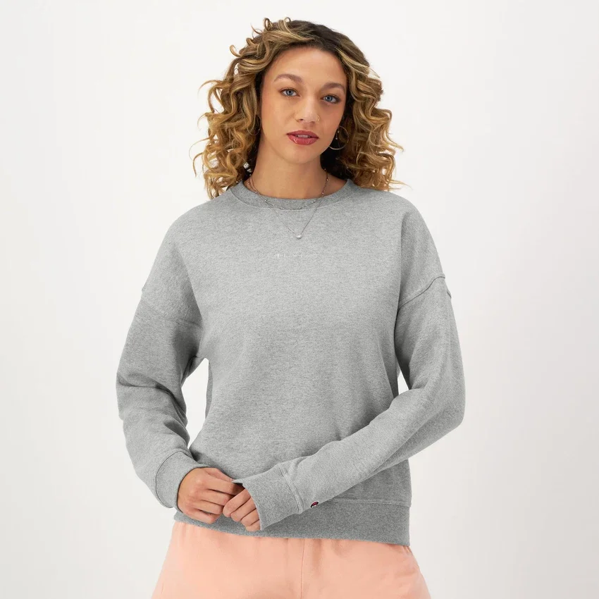 Powerblend Bisiklet Yaka Sweatshirt, Nakışlı Script Logo