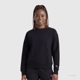 Powerblend Bisiklet Yaka Sweatshirt, Nakışlı Script Logo