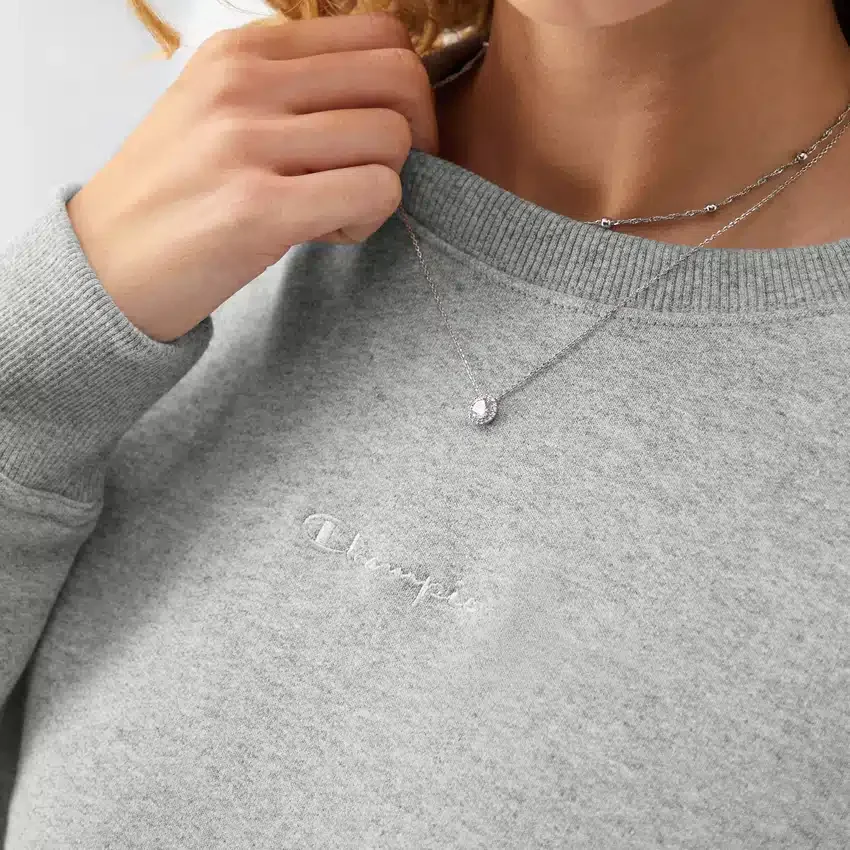 Powerblend Bisiklet Yaka Sweatshirt, Nakışlı Script Logo