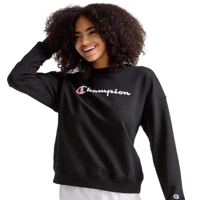 Powerblend Bisiklet Yaka Sweatshirt, Script Logo