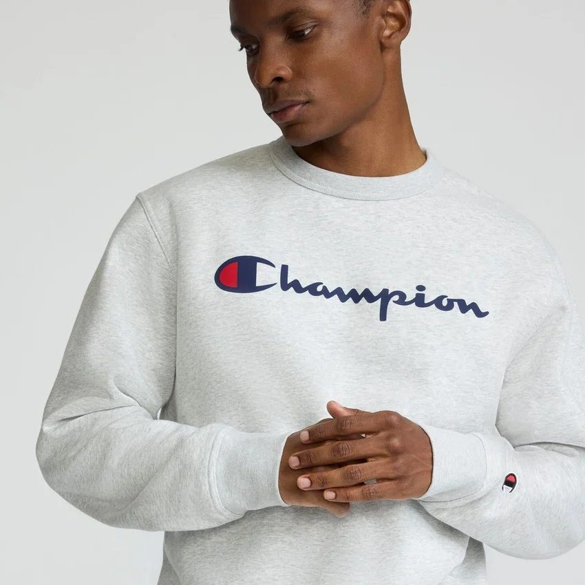 Powerblend Bisiklet Yaka Sweatshirt, Script Logo