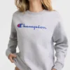 Powerblend Bisiklet Yaka Sweatshirt, Script Logo