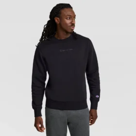 Powerblend Bisiklet Yaka Sweatshirt, Tonlu Script Logo