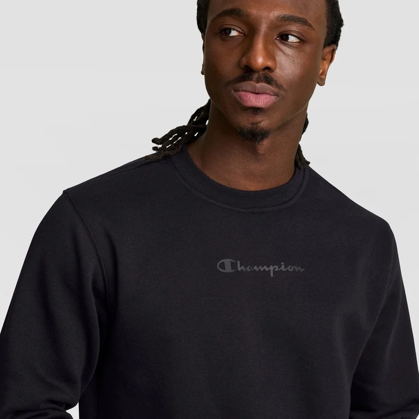Powerblend Bisiklet Yaka Sweatshirt, Tonlu Script Logo