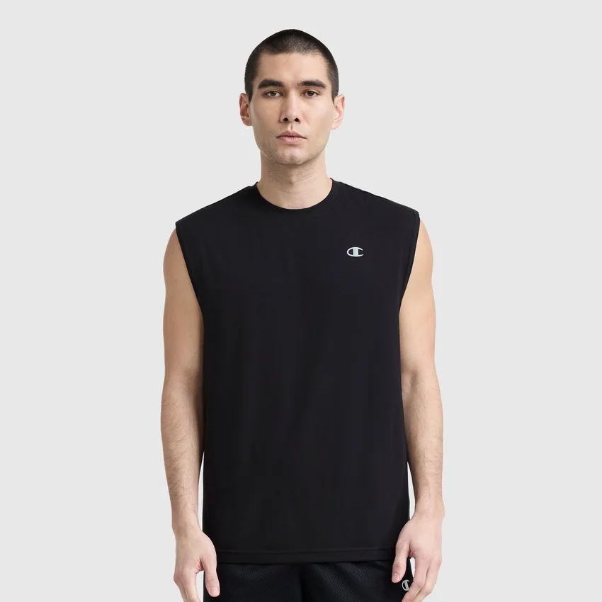 Sport Crewneck Muscle Tişört, Script Logo