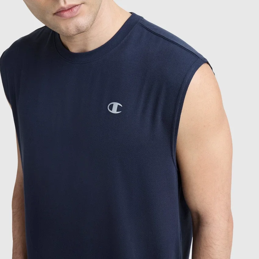 Sport Crewneck Muscle Tişört, Script Logo