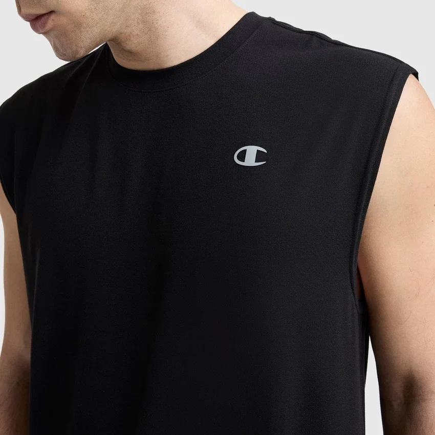 Sport Crewneck Muscle Tişört, Script Logo