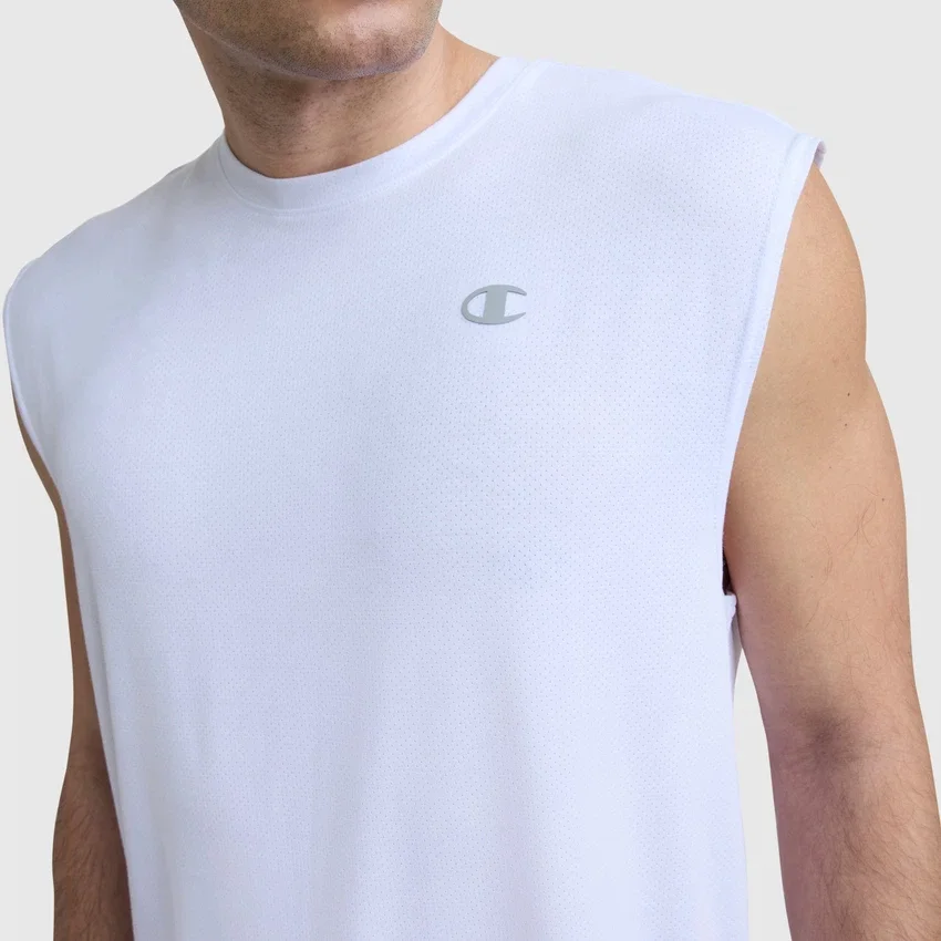 Sport Crewneck Muscle Tişört, Script Logo